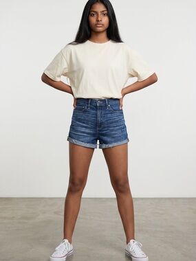 Women’s Mid Rise Blue Denim Jean Shorts